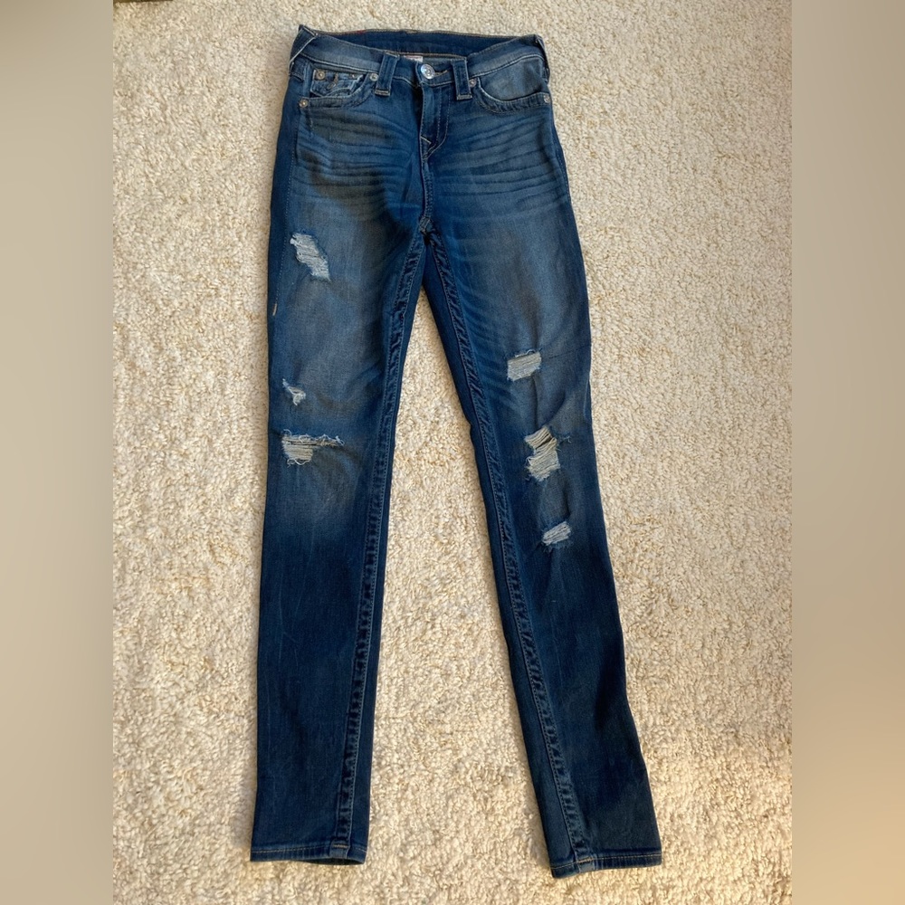 True Religion Highrise Super Skinny Sz 25